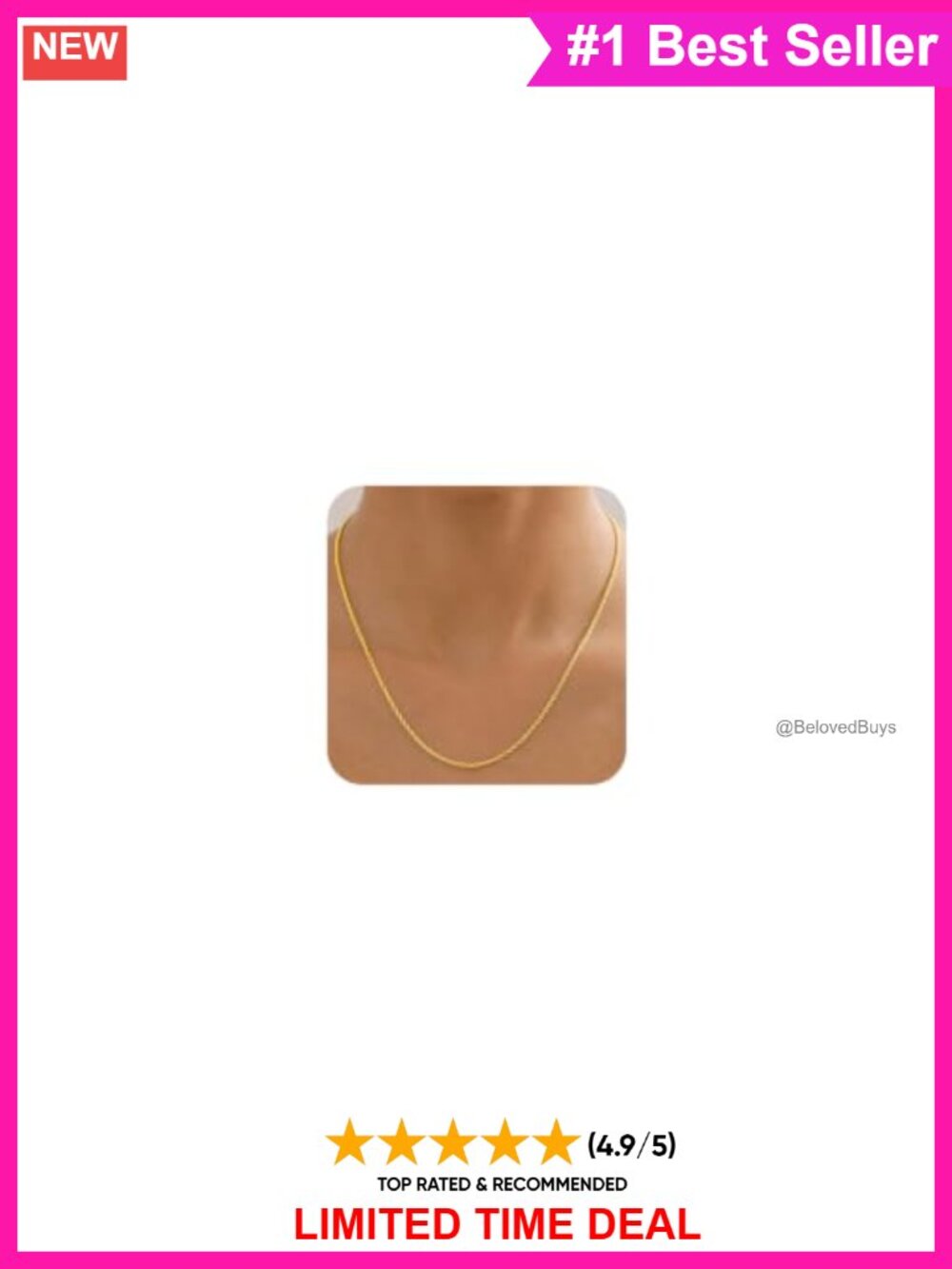 18K Gold Plated 925 Sterling Silver Rope Chain Necklace with Extender